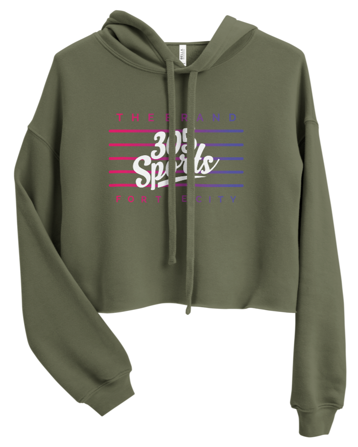 Women's 305 Sports Flag Cropped Hoodie