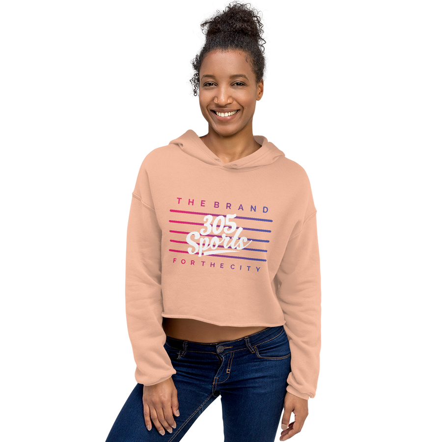 Women's 305 Sports Flag Cropped Hoodie