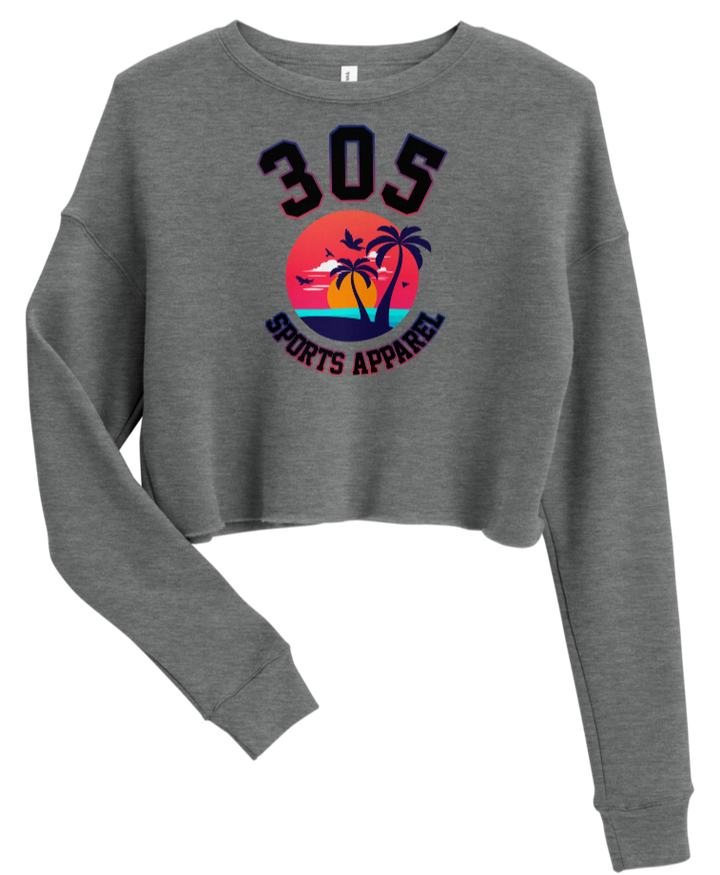 Women's Neon Tropical 305 Sports Apparel Cropped Sweater