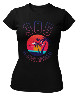 Women's Neon Tropical 305 Sports Apparel Short Sleeve