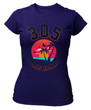 Women's Neon Tropical 305 Sports Apparel Short Sleeve