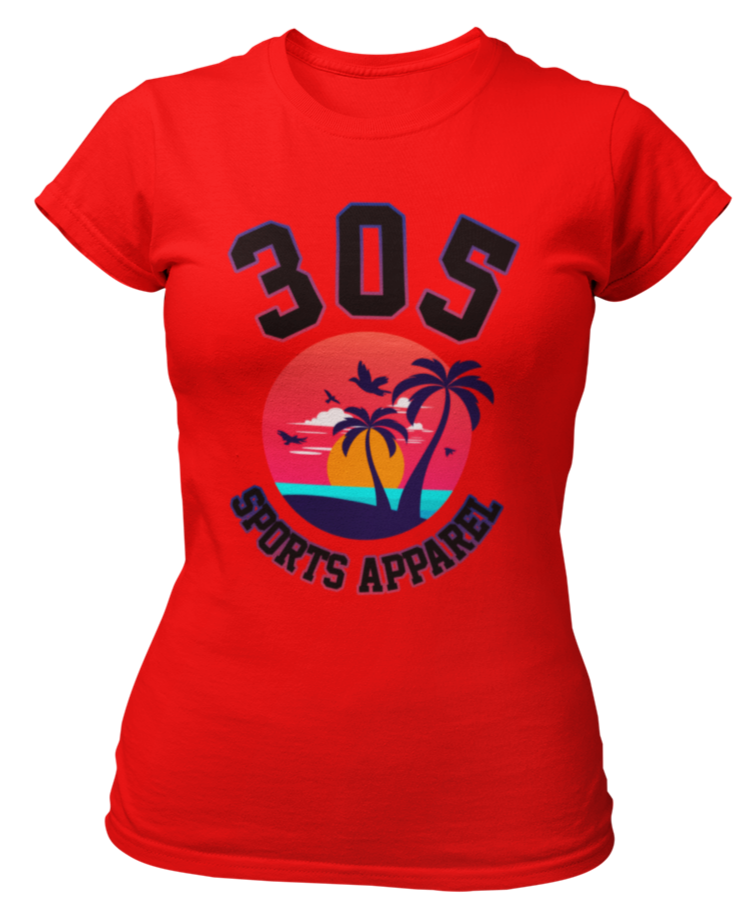 Women's Neon Tropical 305 Sports Apparel Short Sleeve