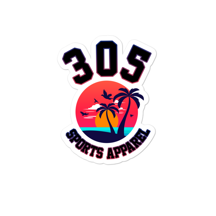 Neon Tropical 305 Sports Apparel Stickers