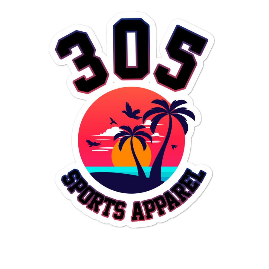 Neon Tropical 305 Sports Apparel Stickers