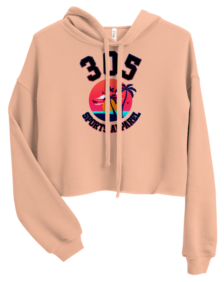 Women's Neon Tropical 305 Sports Apparel Cropped Hoodie