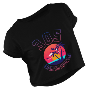 Women's Neon Tropical 305 Sports Apparel Cropped Tee