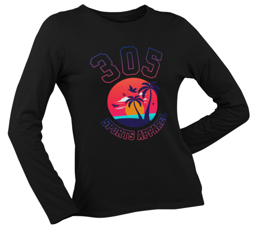 Women's Neon Tropical 305 Sports Apparel Long Sleeve