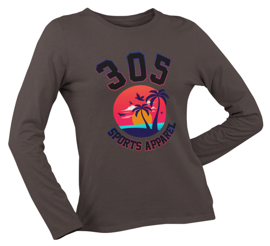 Women's Neon Tropical 305 Sports Apparel Long Sleeve