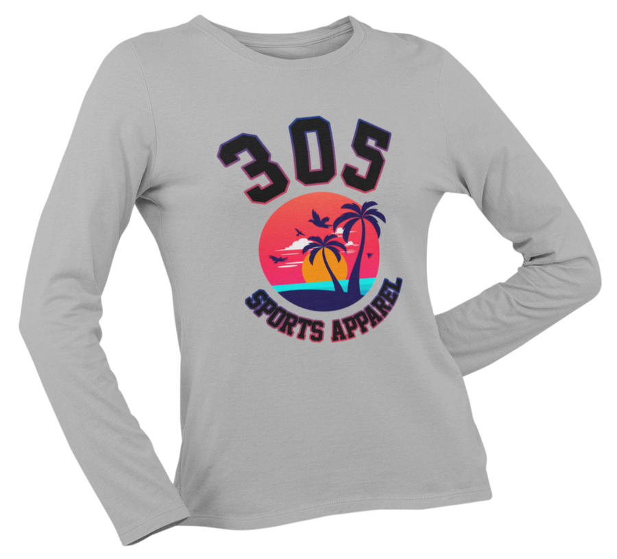 Women's Neon Tropical 305 Sports Apparel Long Sleeve