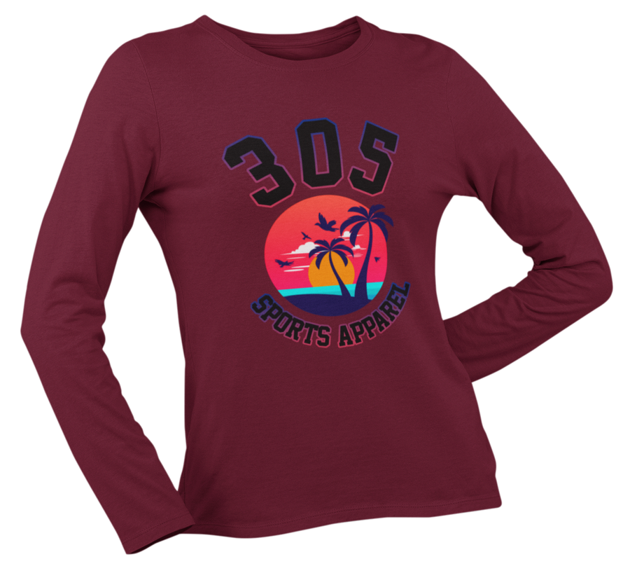 Women's Neon Tropical 305 Sports Apparel Long Sleeve