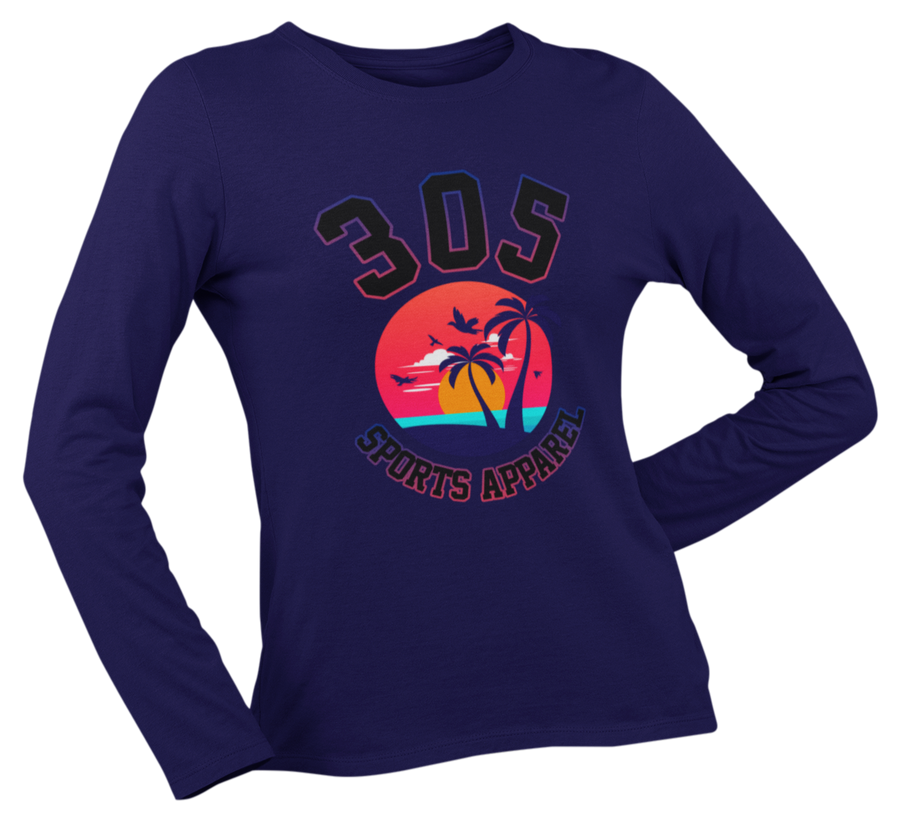 Women's Neon Tropical 305 Sports Apparel Long Sleeve