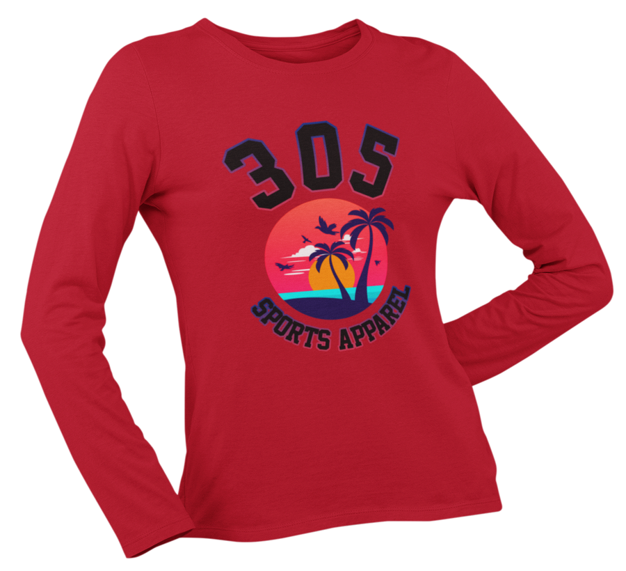 Women's Neon Tropical 305 Sports Apparel Long Sleeve