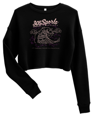 Women's Ocean Waves Cropped Sweater