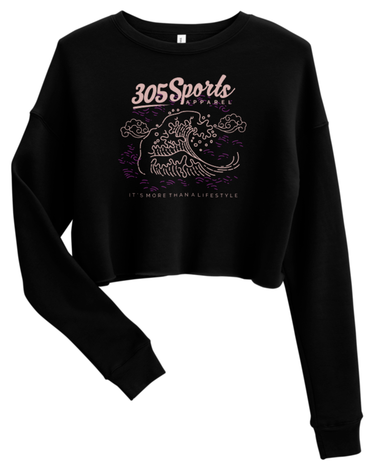 Women's Ocean Waves Cropped Sweater