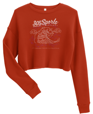 Women's Ocean Waves Cropped Sweater