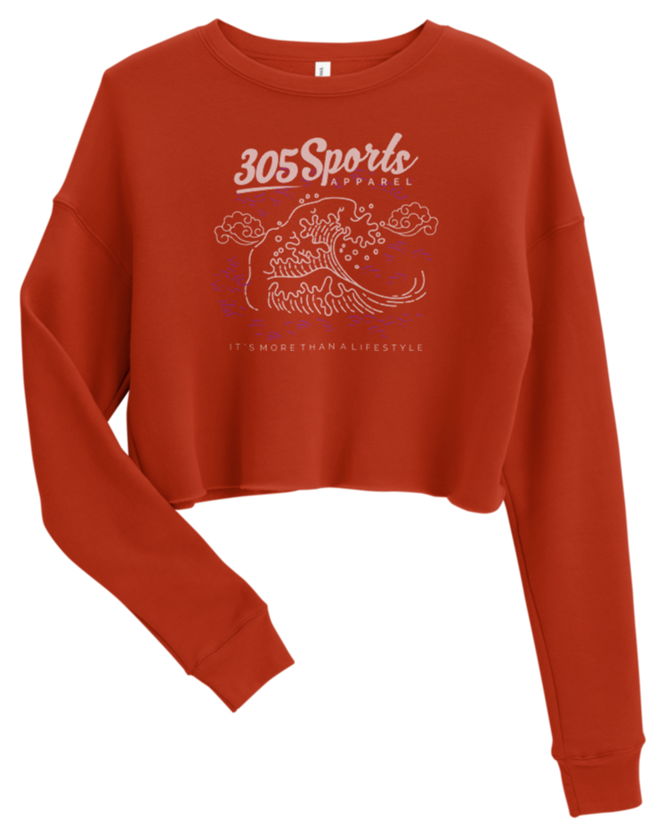 Women's Ocean Waves Cropped Sweater