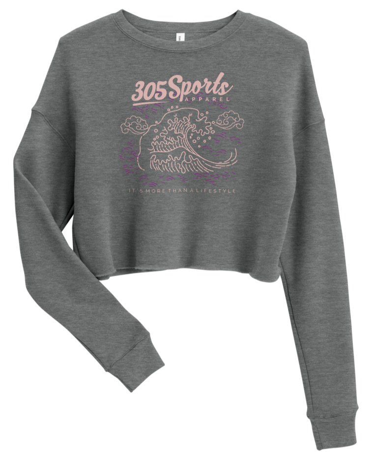 Women's Ocean Waves Cropped Sweater