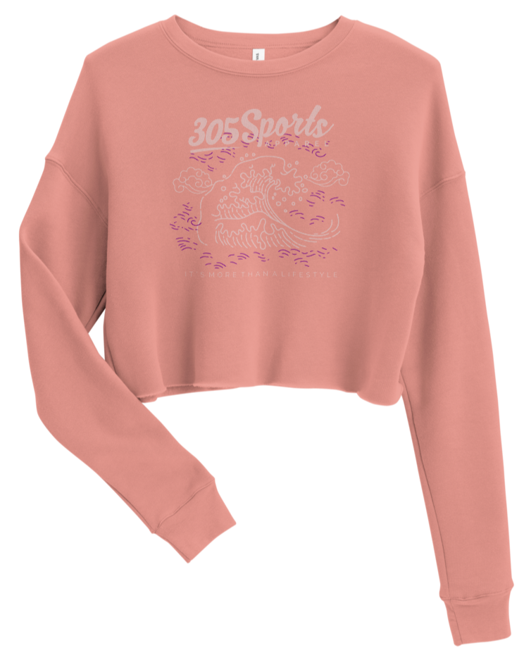 Women's Ocean Waves Cropped Sweater