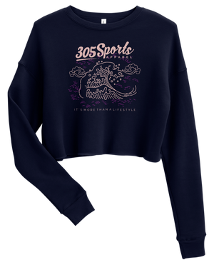 Women's Ocean Waves Cropped Sweater