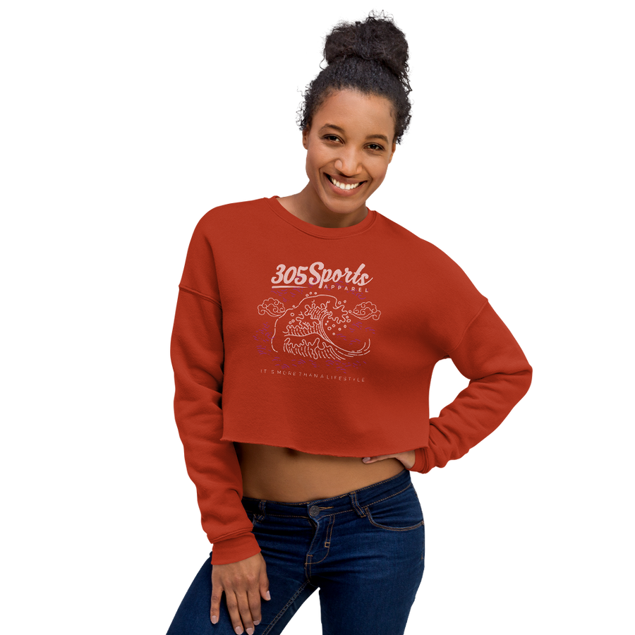 Women's Ocean Waves Cropped Sweater